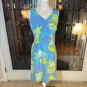 Lilly Pulitzer Blue and Green Tropical Dress